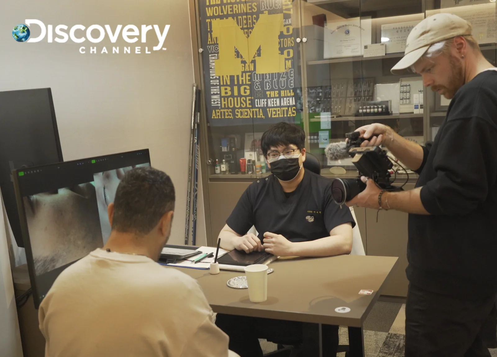Discovery Channel interview and consultation scene